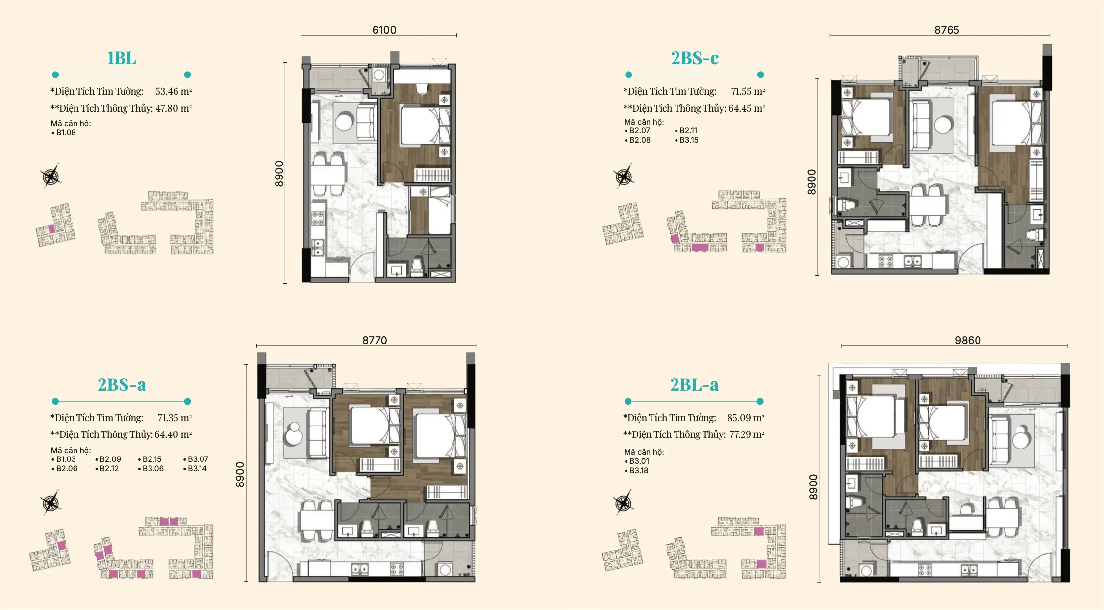 1BR–2BR layout