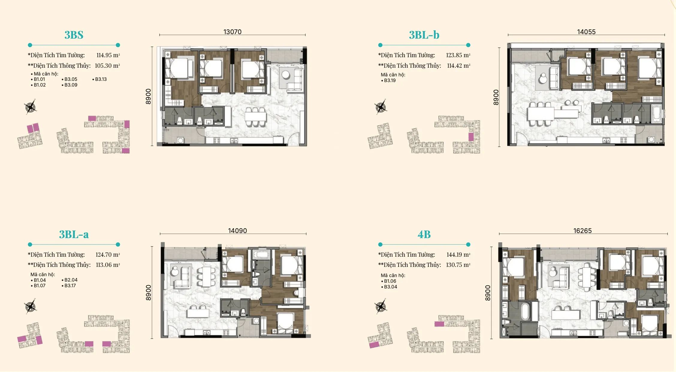 3BR–4BR layout