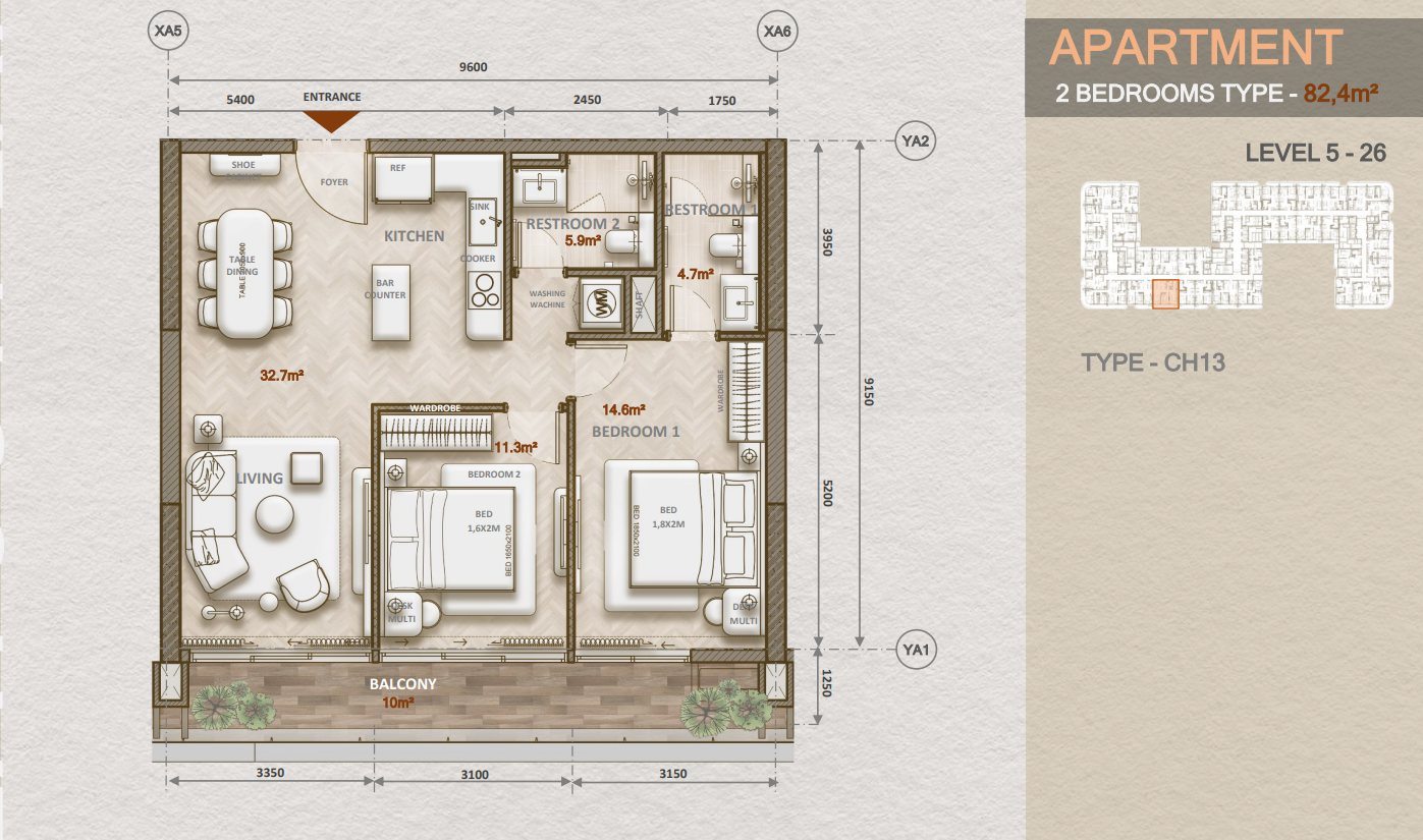 2-Bedroom · Type CH13
